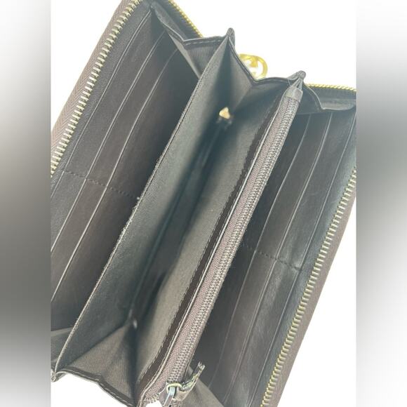 Gucci Vintage Leather Interlocking GG Logo Guccissima Long Zip Around Wallet - Picture 11 of 16